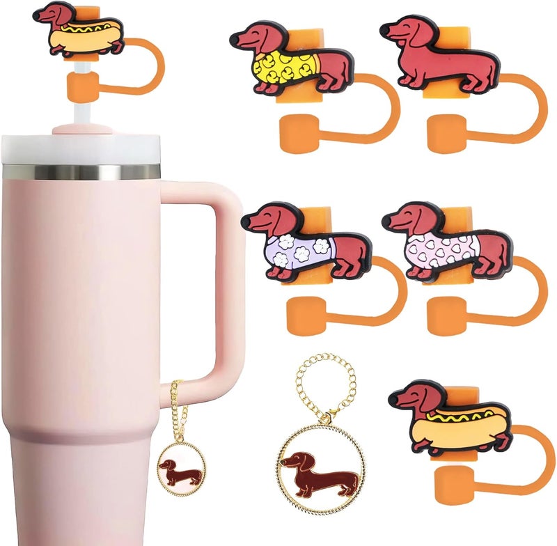 TSIMPLE Dachshund Straw Topper, Reusable 10mm (0.4in) Cute Dog Straw Covers for Stanley Cup Accessories - Dachshund, Weiner Dog Accessories, Stuff, Things, Gifts for Women, Kids, Girls, Boys - Image 1